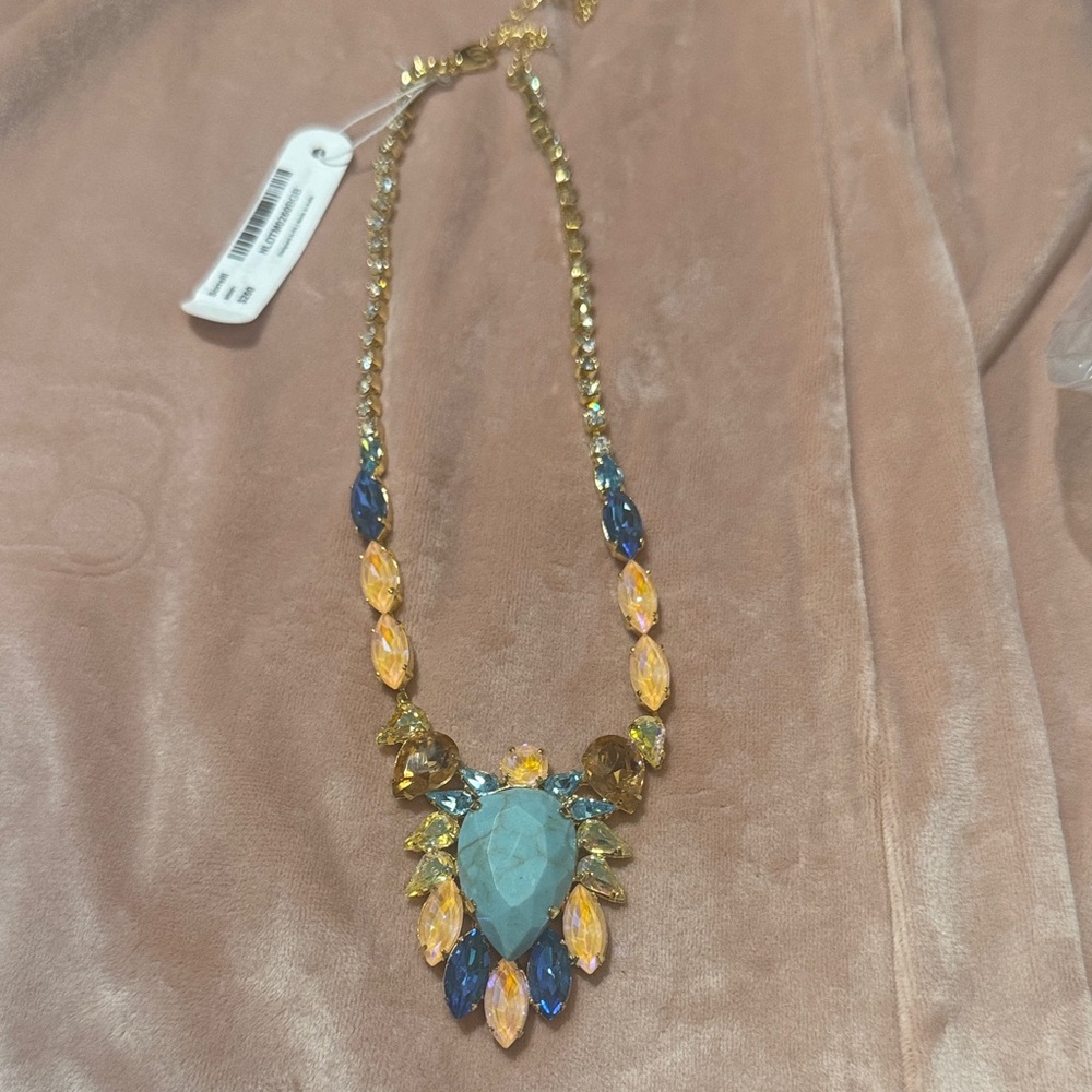 Sorrelli Blue and Gold Teardrop Necklace